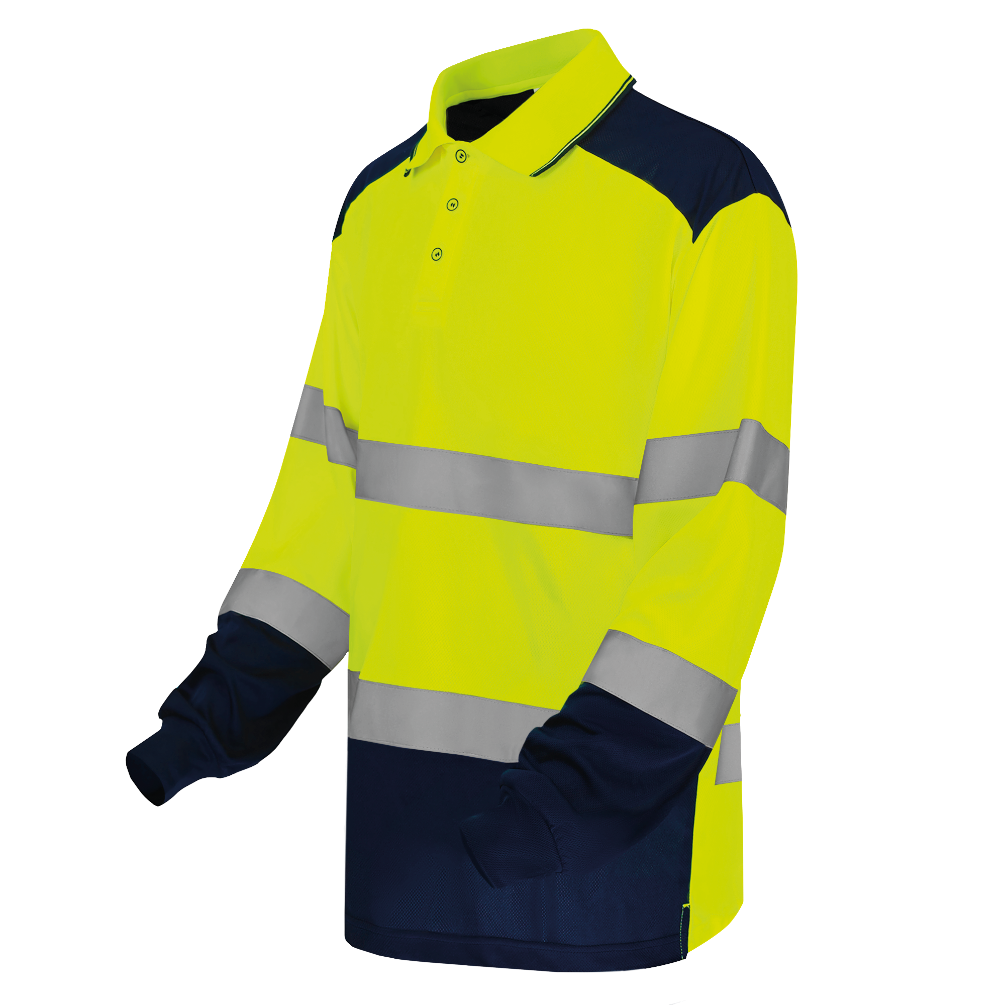 Tweekleurige Hi-Vis polo met lange mouwen