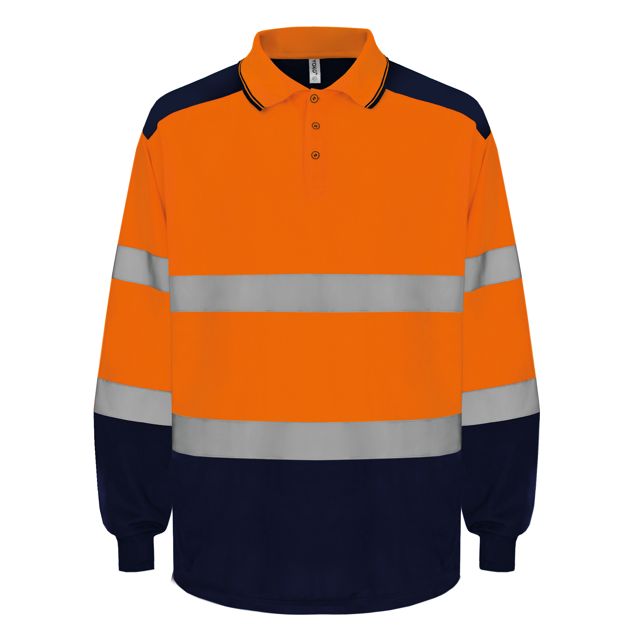 Tweekleurige Hi-Vis polo met lange mouwen