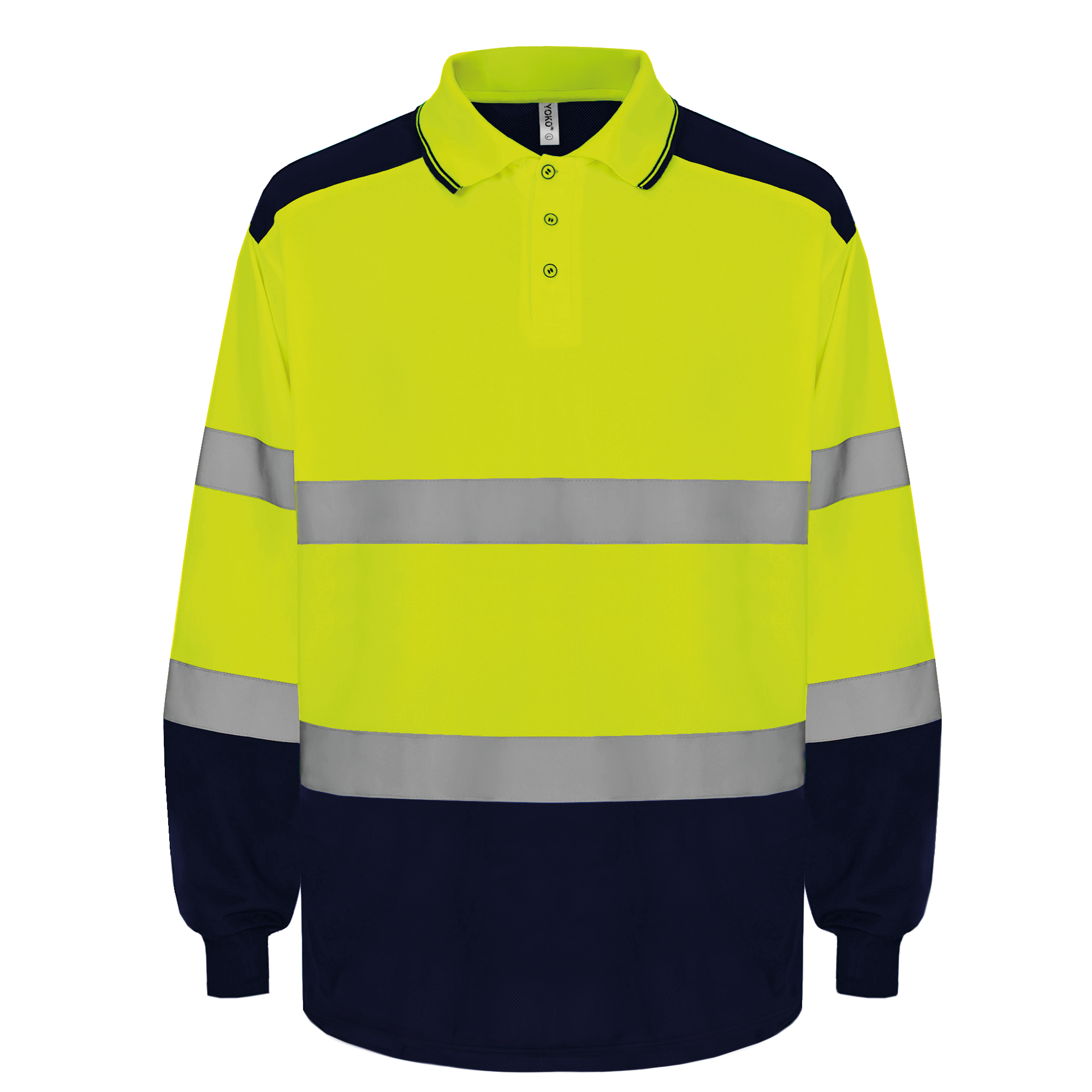Tweekleurige Hi-Vis polo met lange mouwen