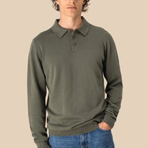Ecologische herenpolo met lange mouwen