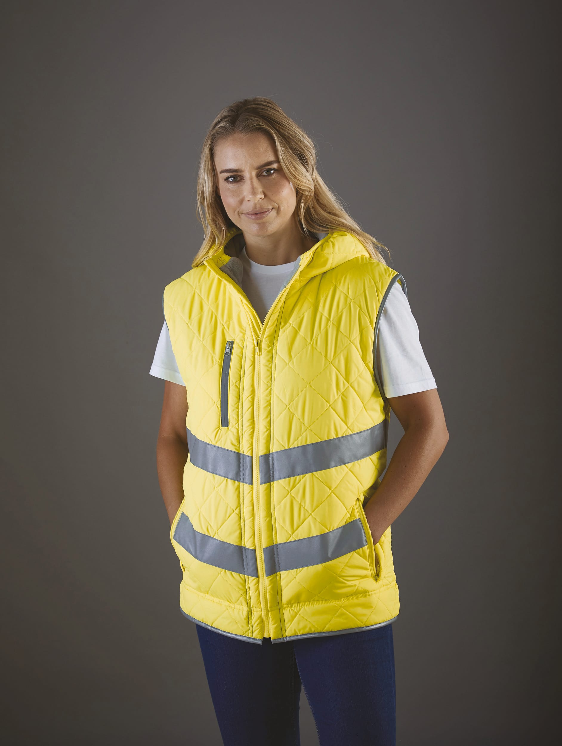Kensington - Hi-Vis bodywarmer met capuchon